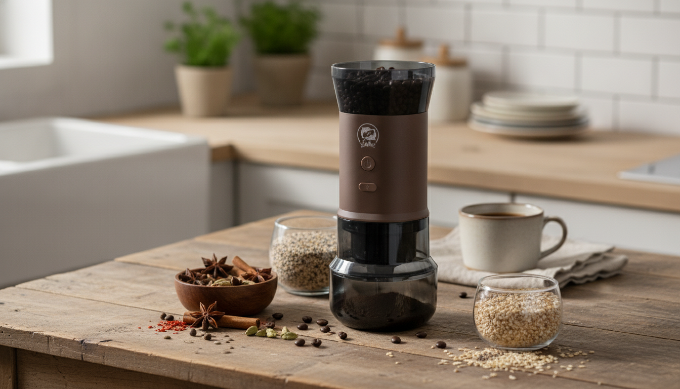 Portable Electric Grinder for Fresh Coffee, Spices & Grains